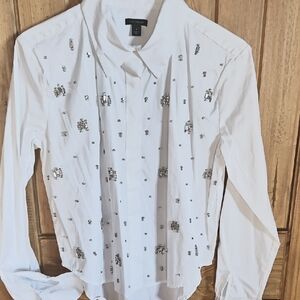 Ann Taylor Rhinestone Shirt, NWOT